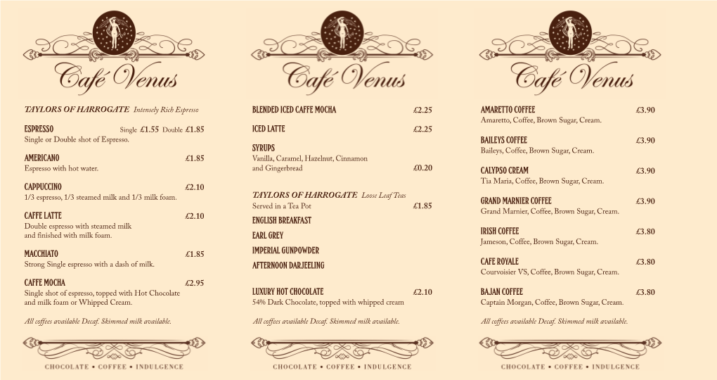 3591 Coffee Menu Bigger 30/10/2013 09:02 Page 1