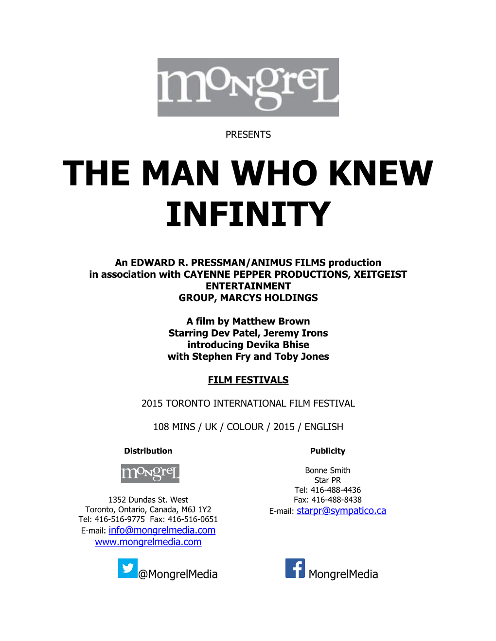 The Man Who Knew Infinity