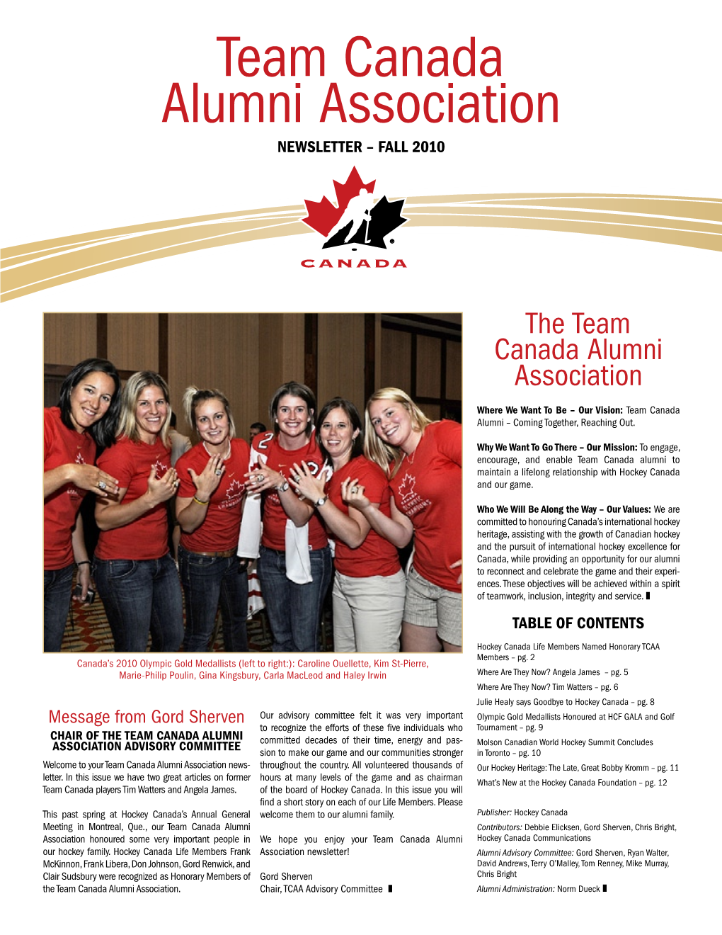 Team Canada Alumni Association Newsletter – Fall 2010