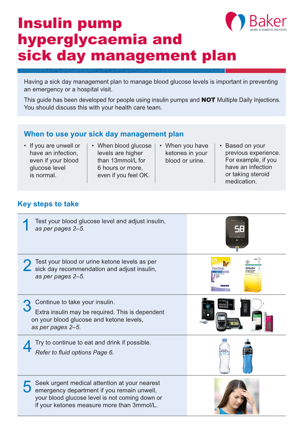 Insulin Pump Hyperglycaemia and Sick Day Management Plan Fact Sheet