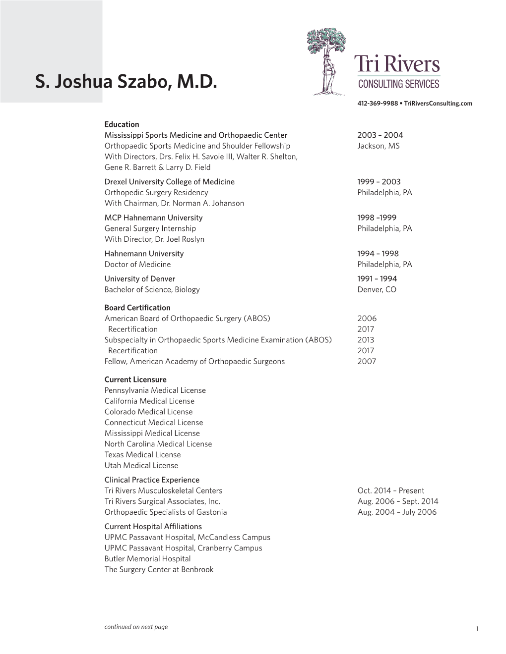 S. Joshua Szabo, M.D