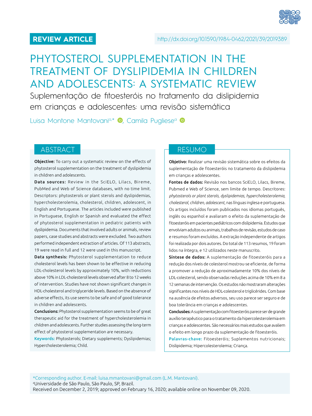 Phytosterol Supplementation in the Treatment of Dyslipidemia