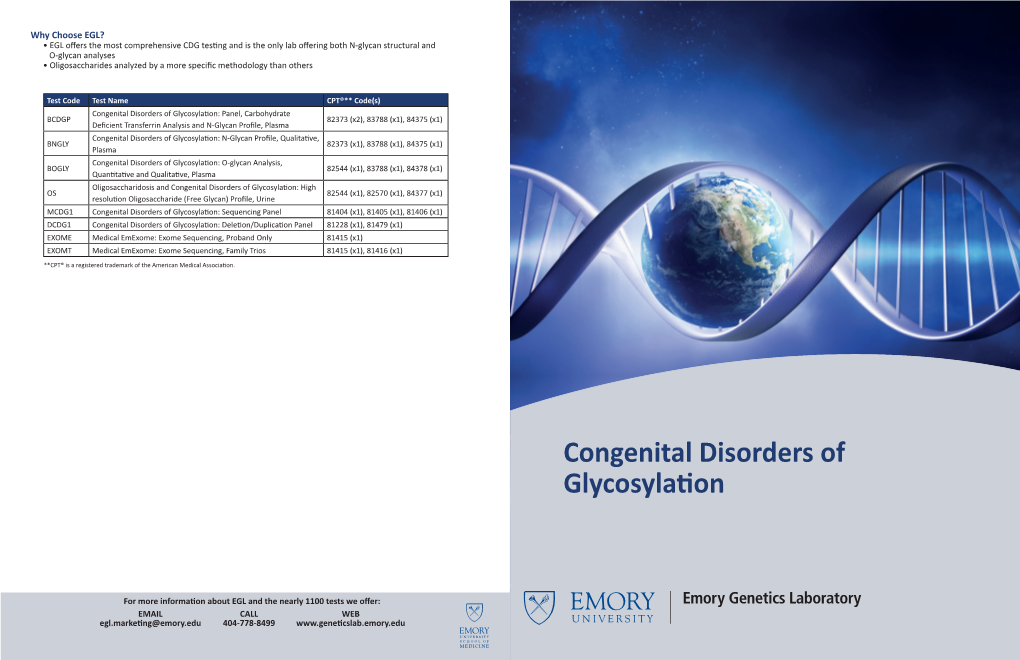 Congenital Disorders of Glycosylation