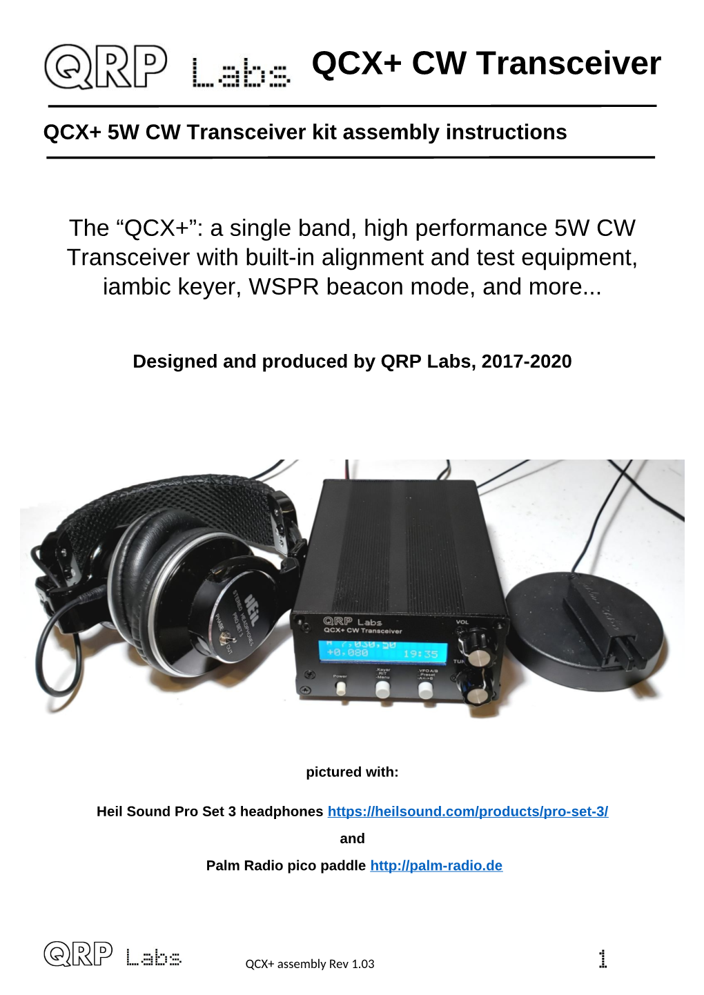 QCX+ CW Transceiver