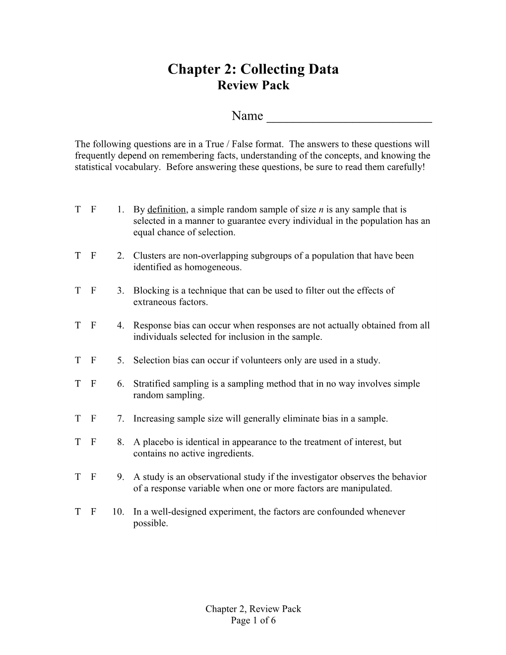 Chapter 2: Collecting Data