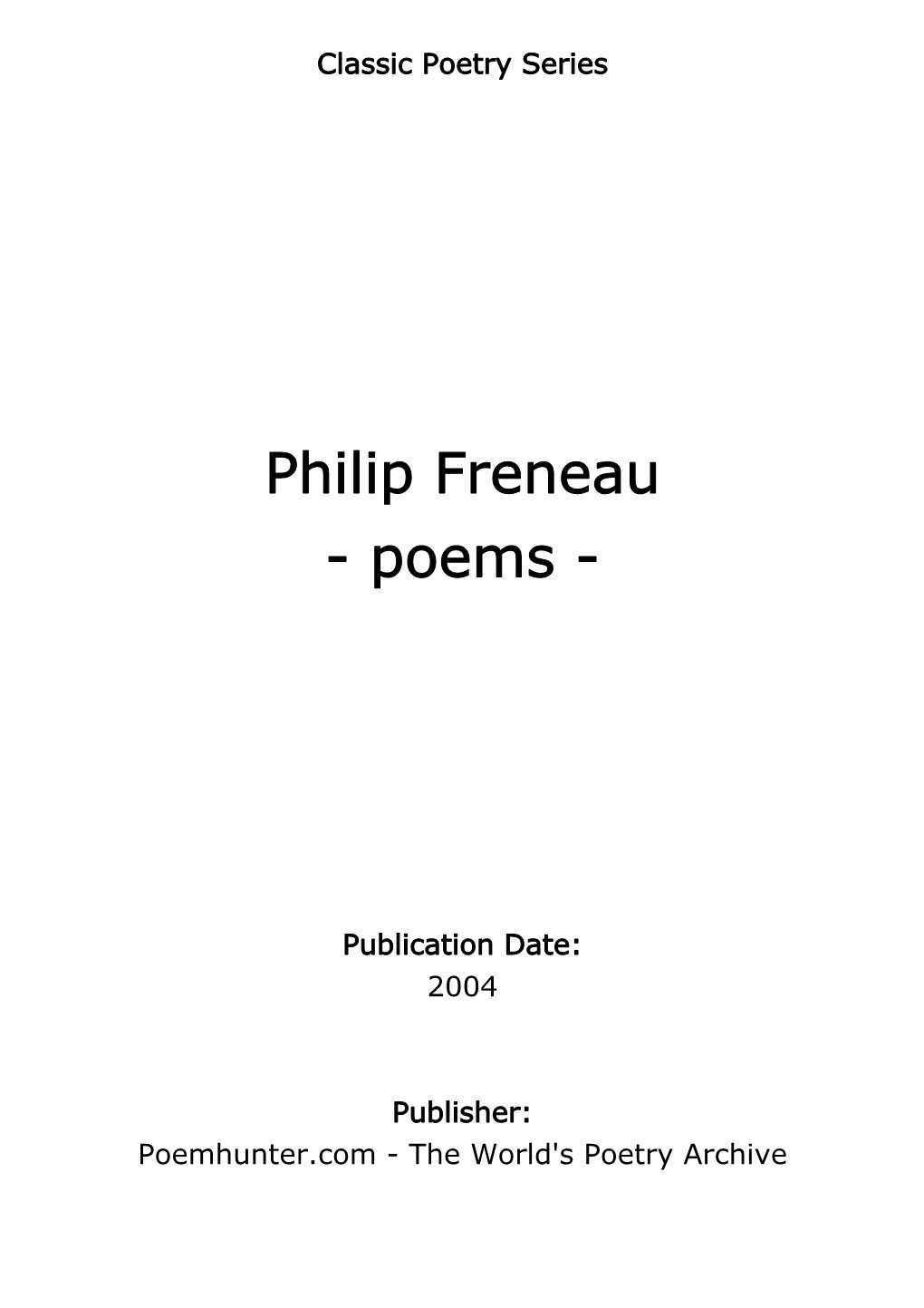 Philip Freneau - Poems