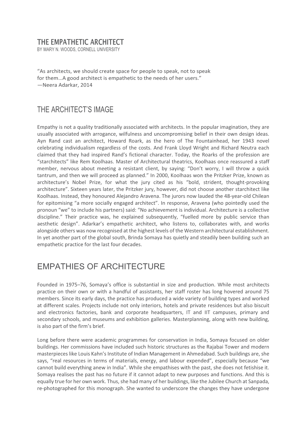 The Empathetic Architect by Mary N