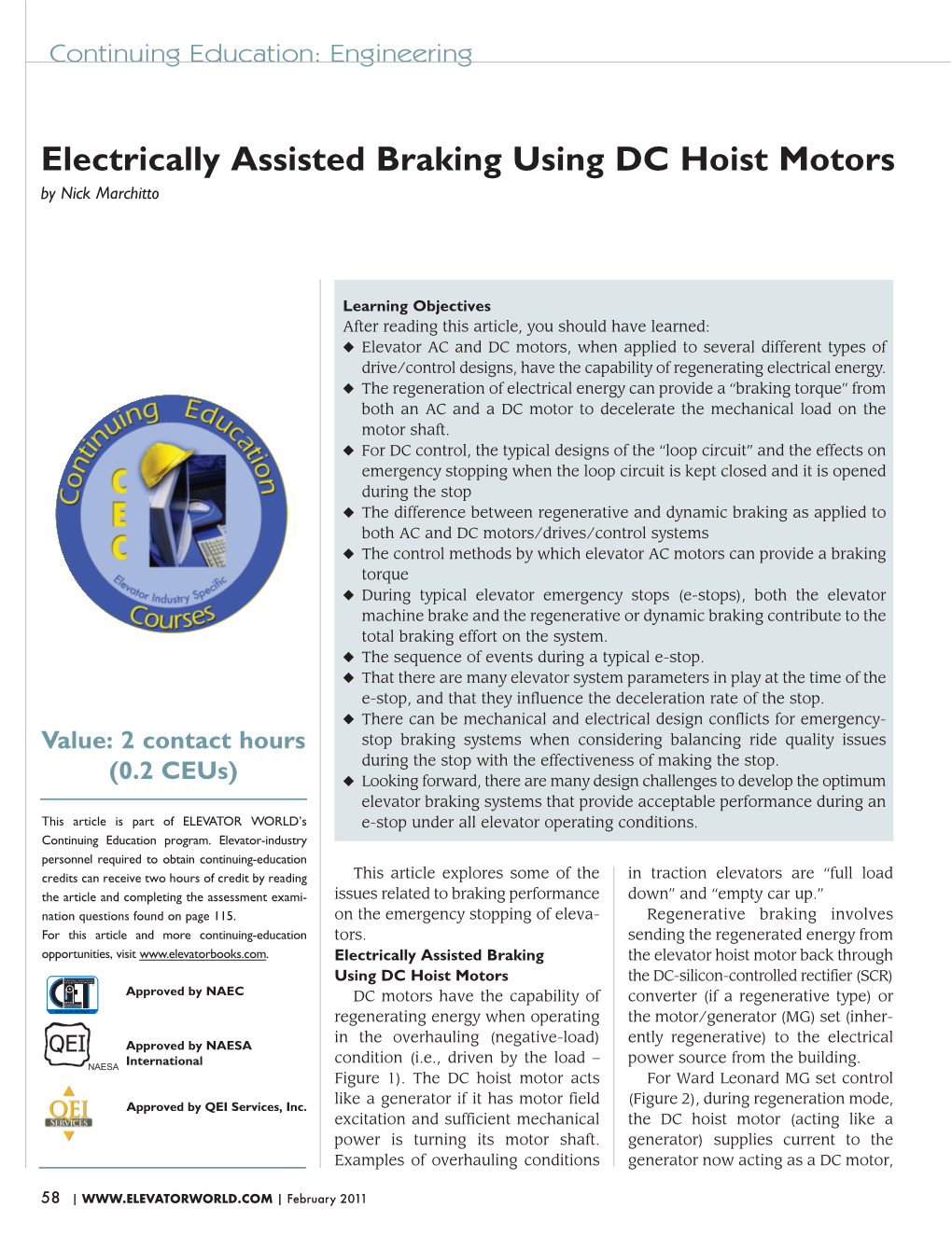 Electrically Assisted Braking Using DC Hoist Motors by Nick Marchitto