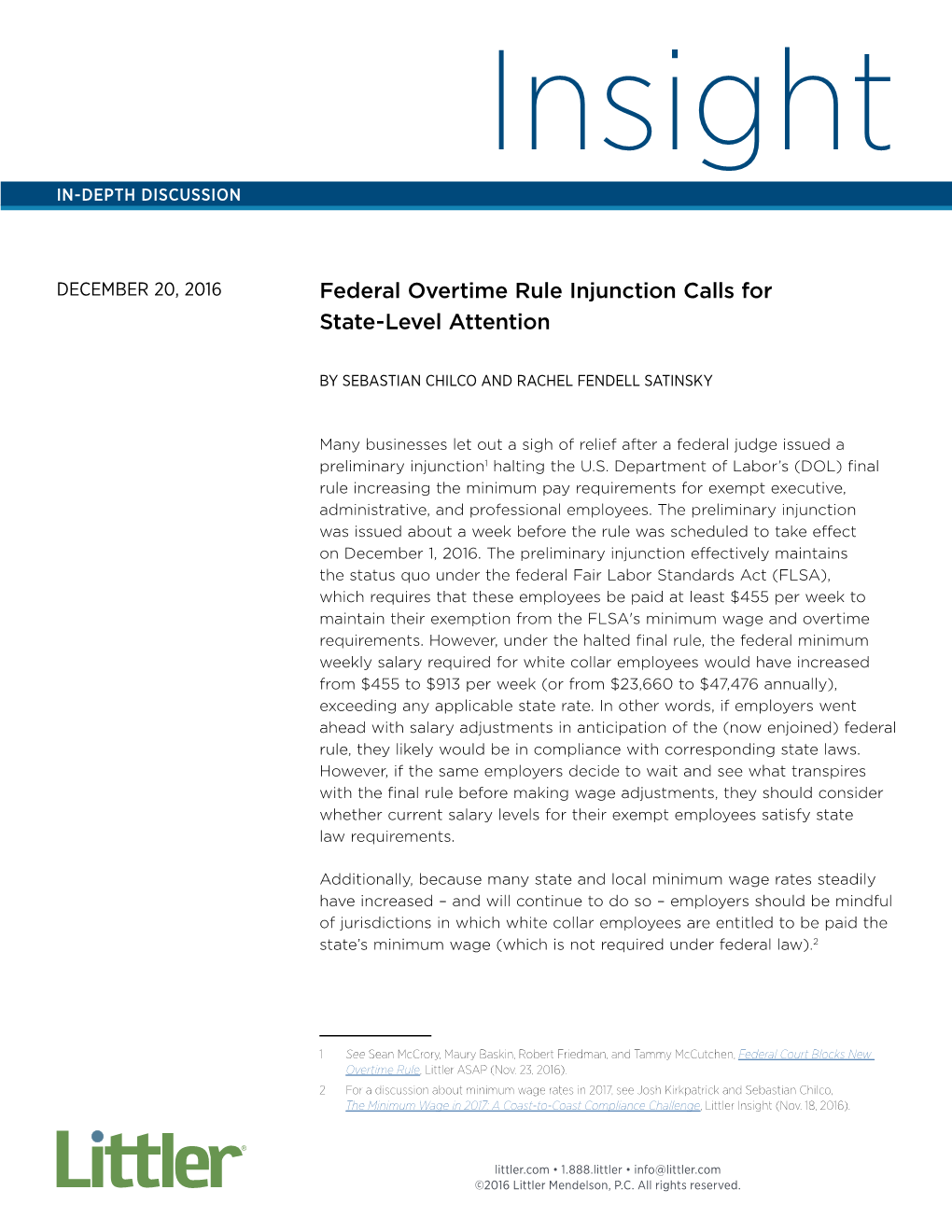 Federal Overtime Rule Injunction Calls for State-Level Attention