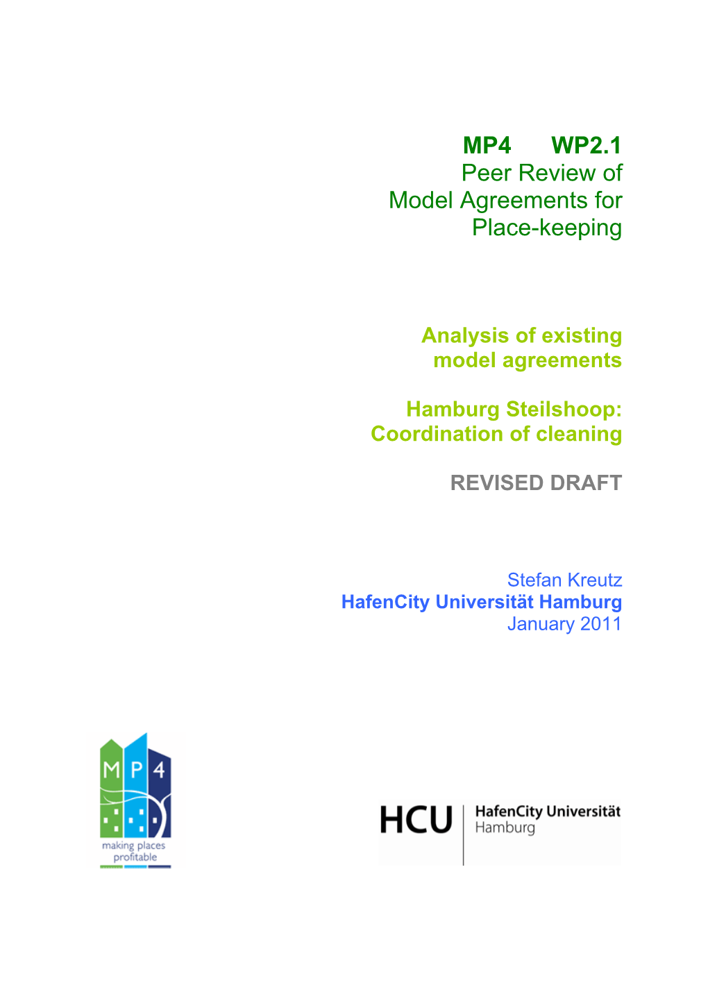 Analysis of Existing Model Agreements Hamburg Steilshoop