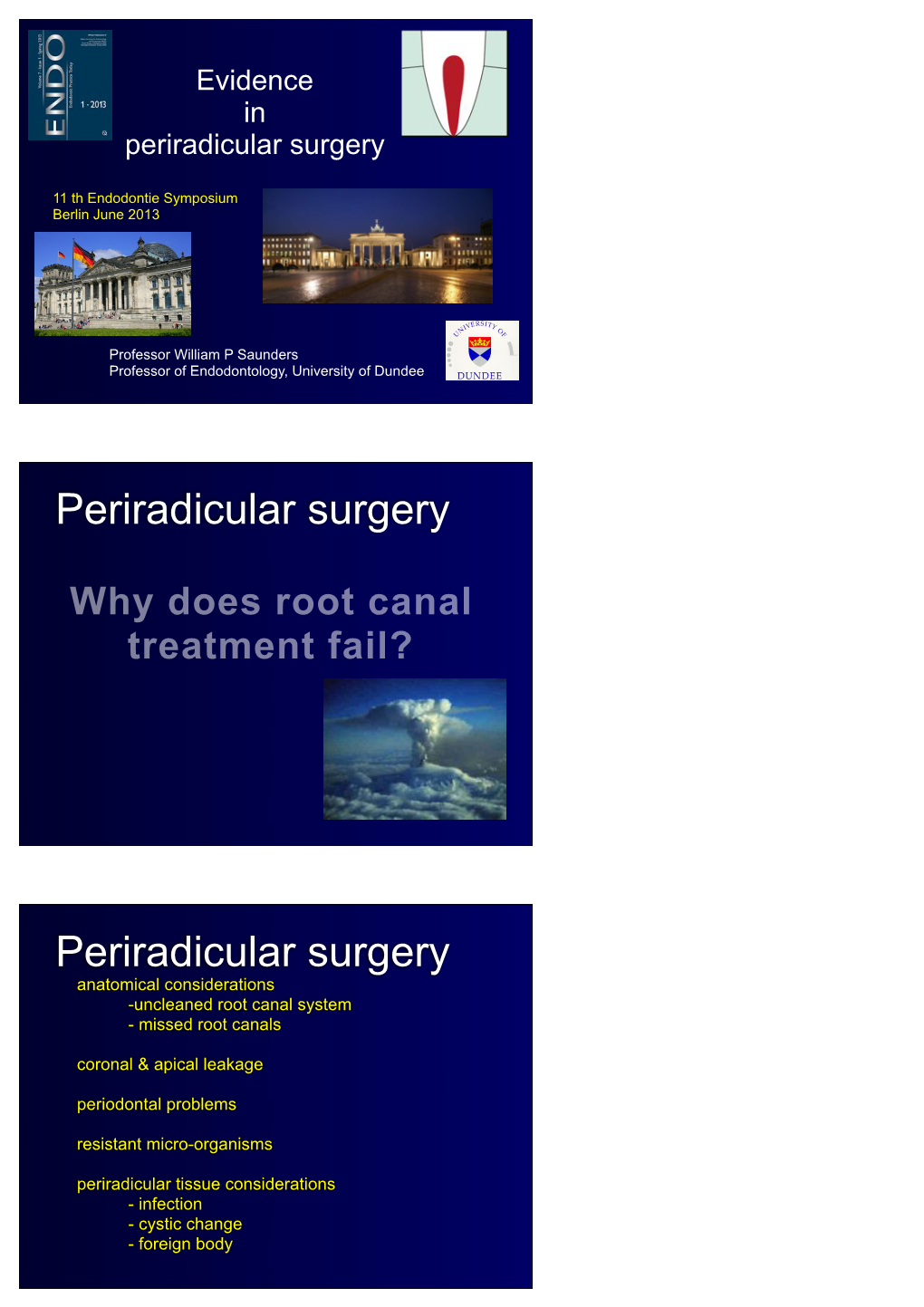 Evidence in Periradicular Surgery