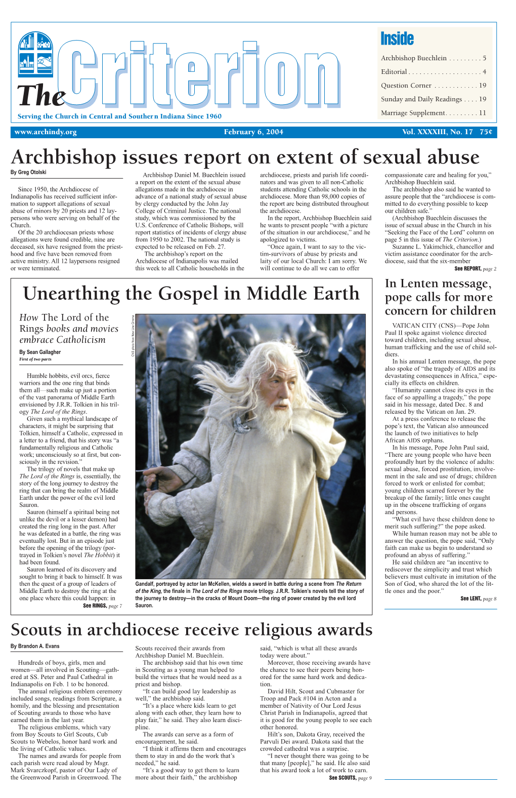 Archbishop Issues Report on Extent of Sexual Abuse by Greg Otolski Archbishop Daniel M