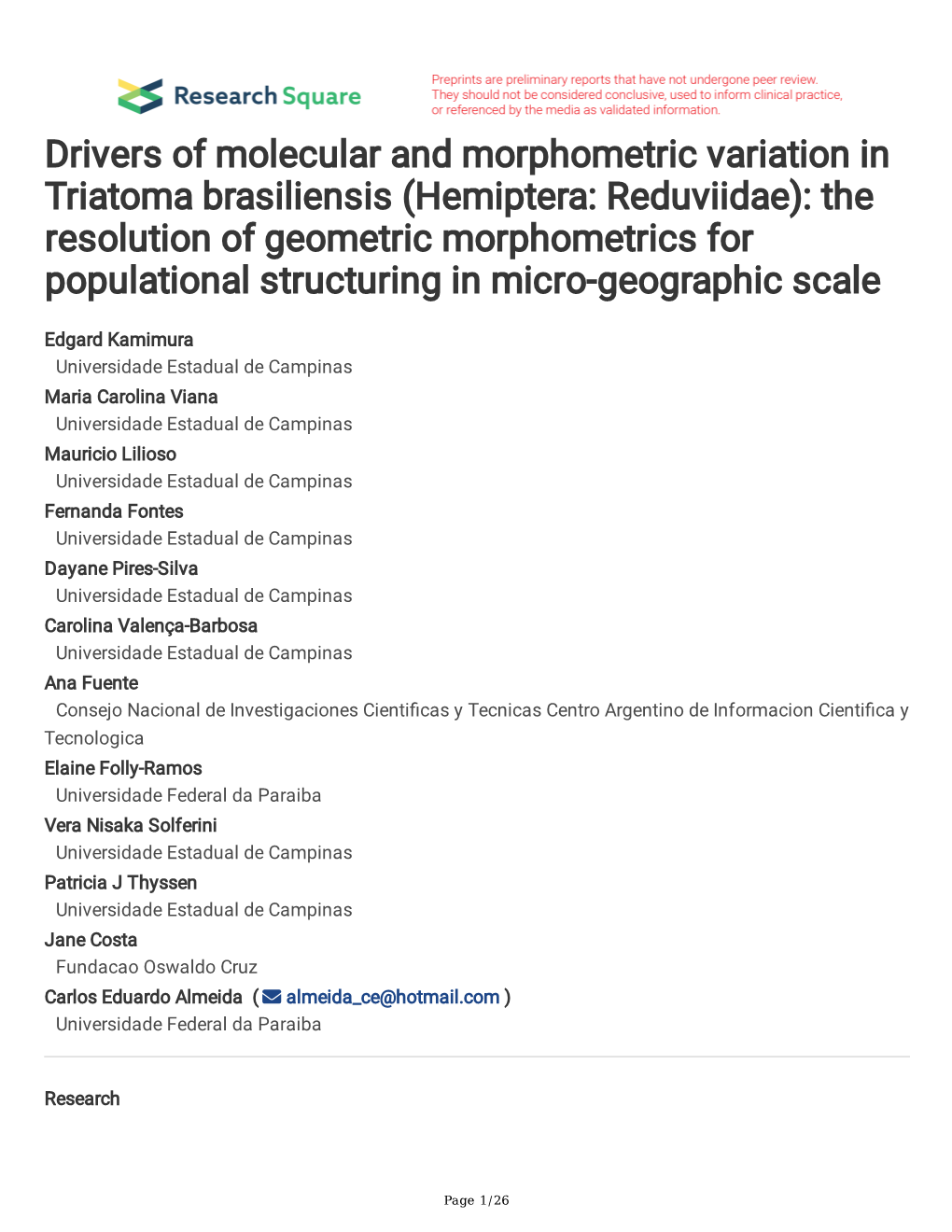 Drivers of Molecular and Morphometric