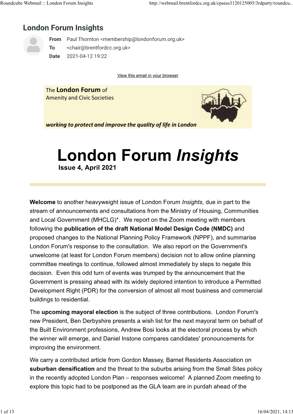 London Forum Insights