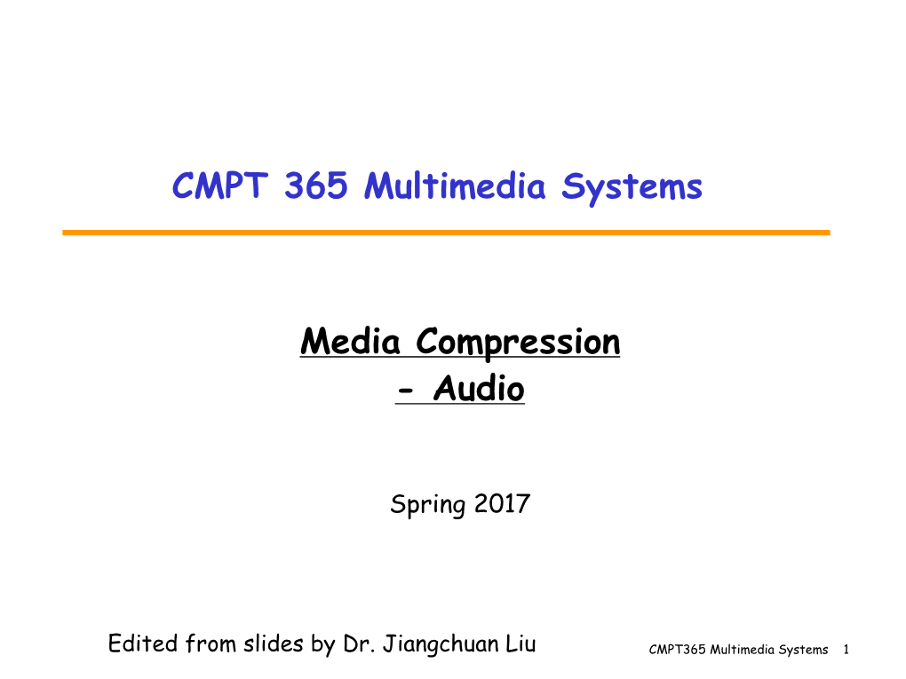 Media Compression - Audio