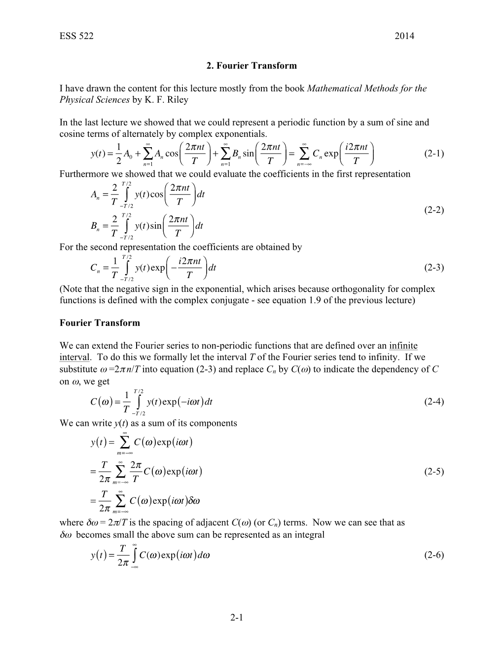 Fourier Transforms