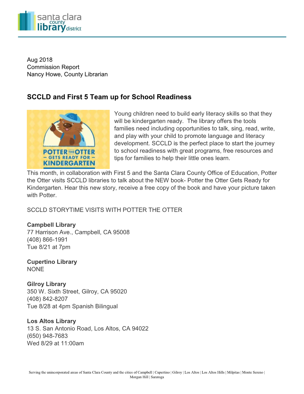 SCCLD and First 5 Team up for School Readiness