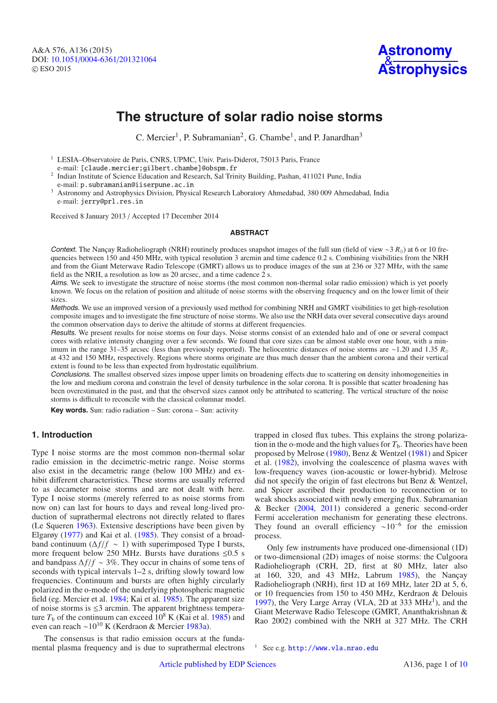 The Structure of Solar Radio Noise Storms