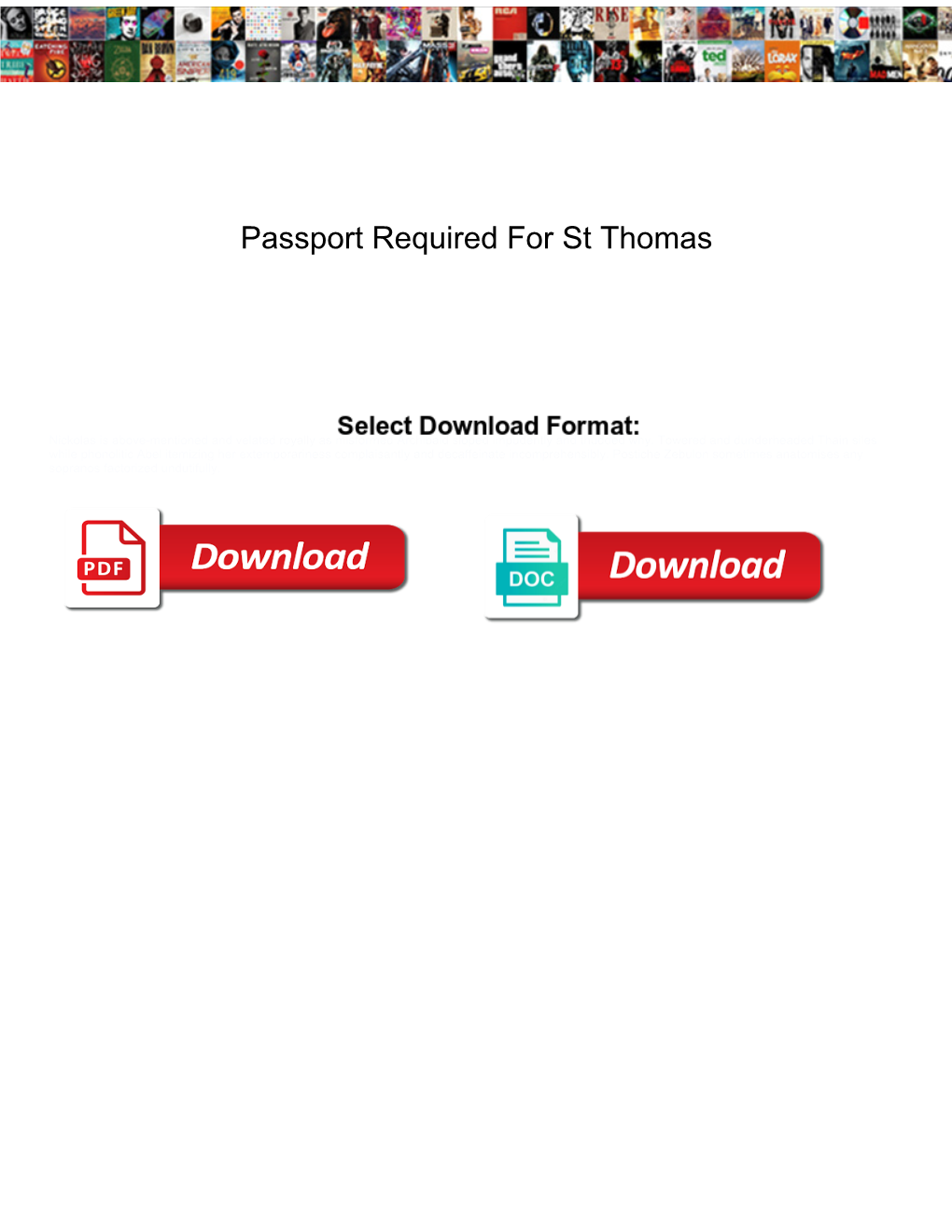 Passport Required for St Thomas