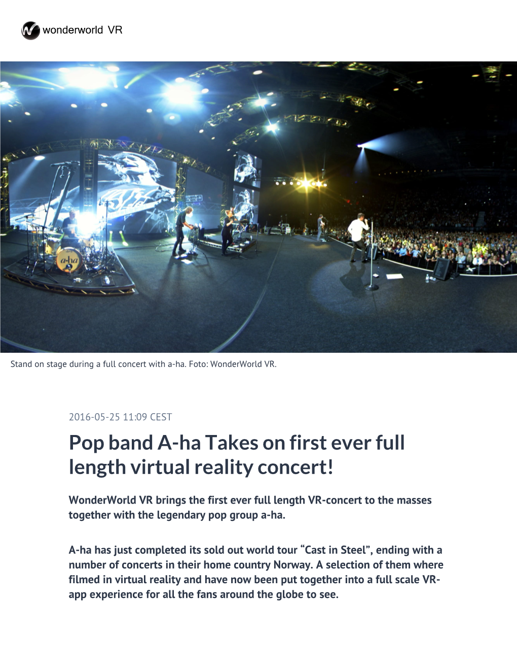 Pop Band A-Ha Takes on First Ever Full Length Virtual Reality Concert!