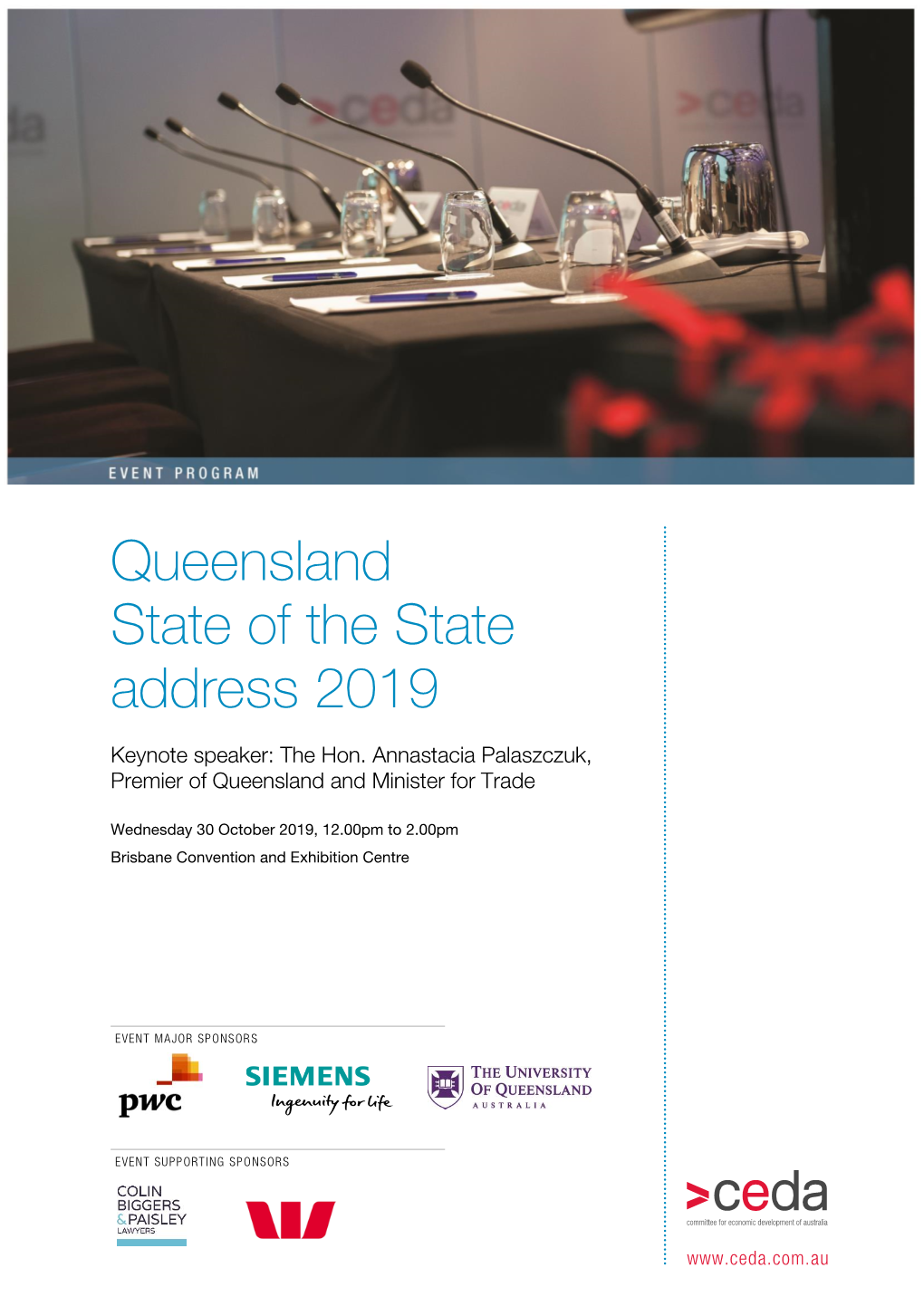 Queensland State of the State Address 2019