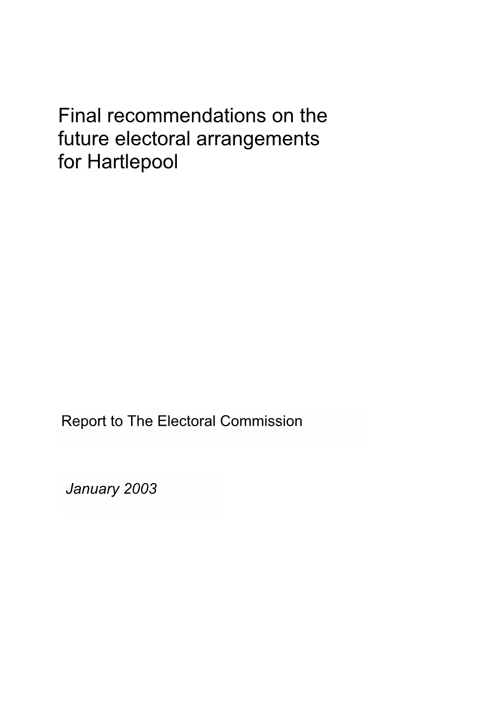 2Current Electoral Arrangements