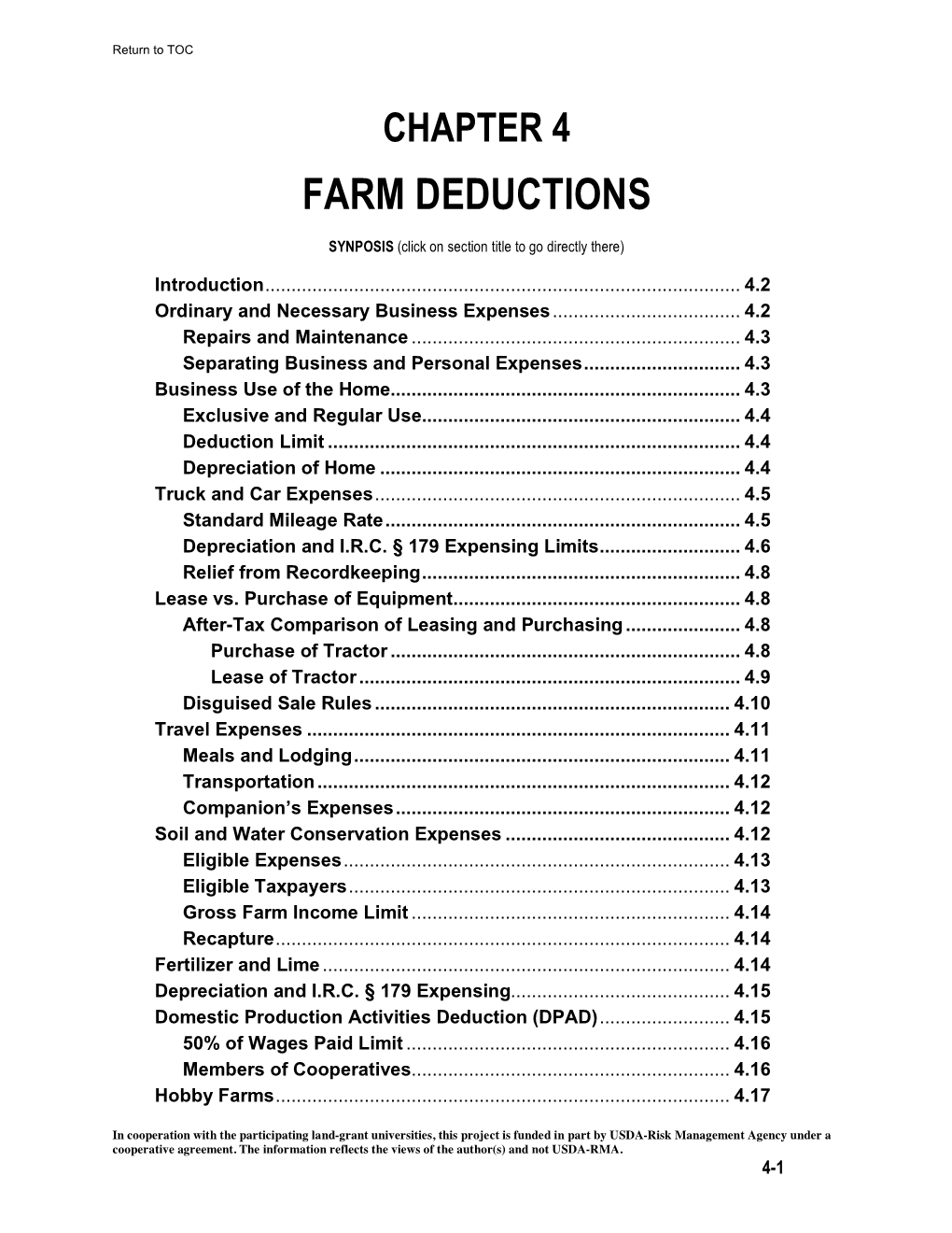 Farm Deductions