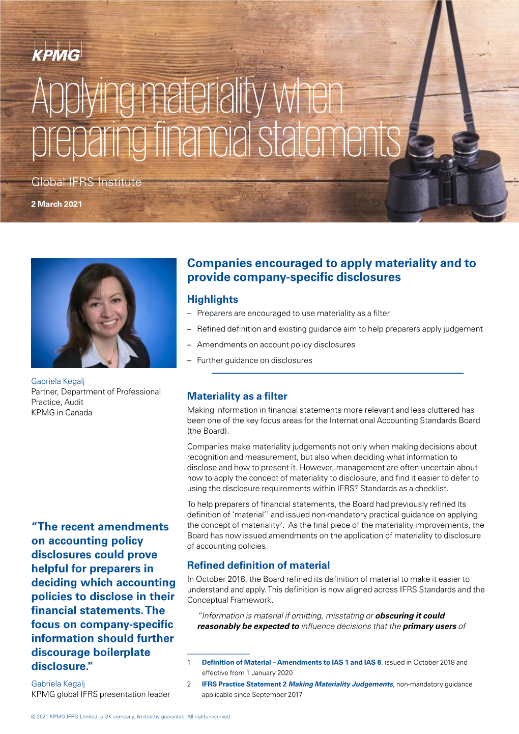 Applying Materiality When Preparing Financial Statements
