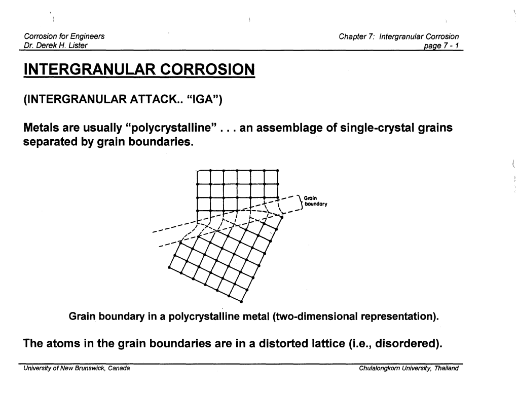 Intergranular Corrosion Dr