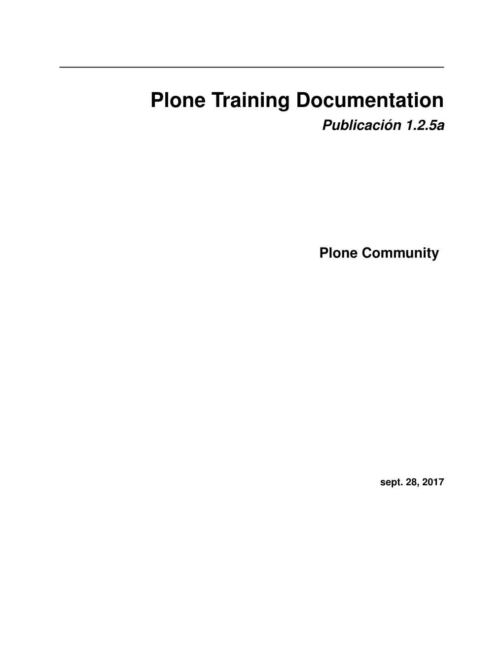 Plone Training Documentation Publicación 1.2.5A