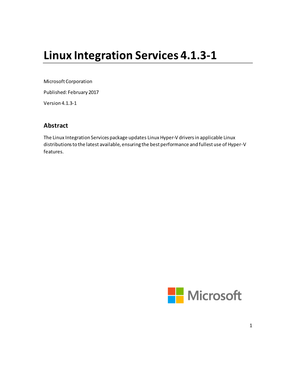 Linux Integration Services 4.1.3-1