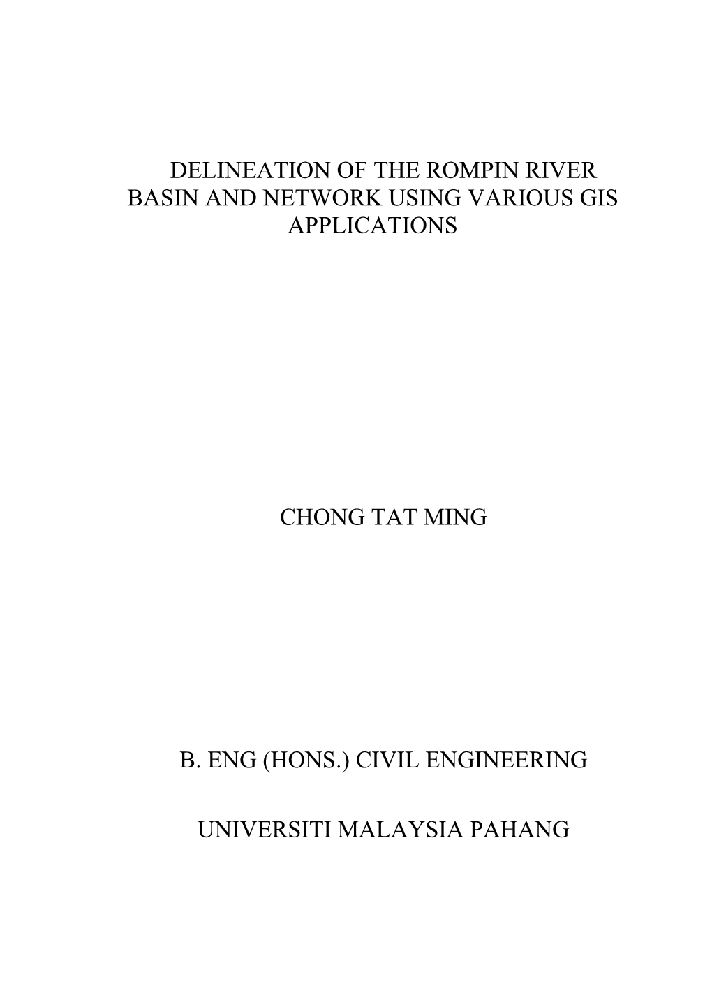 Delineation of the Rompin River Basin and Network Using Various GIS.Pdf