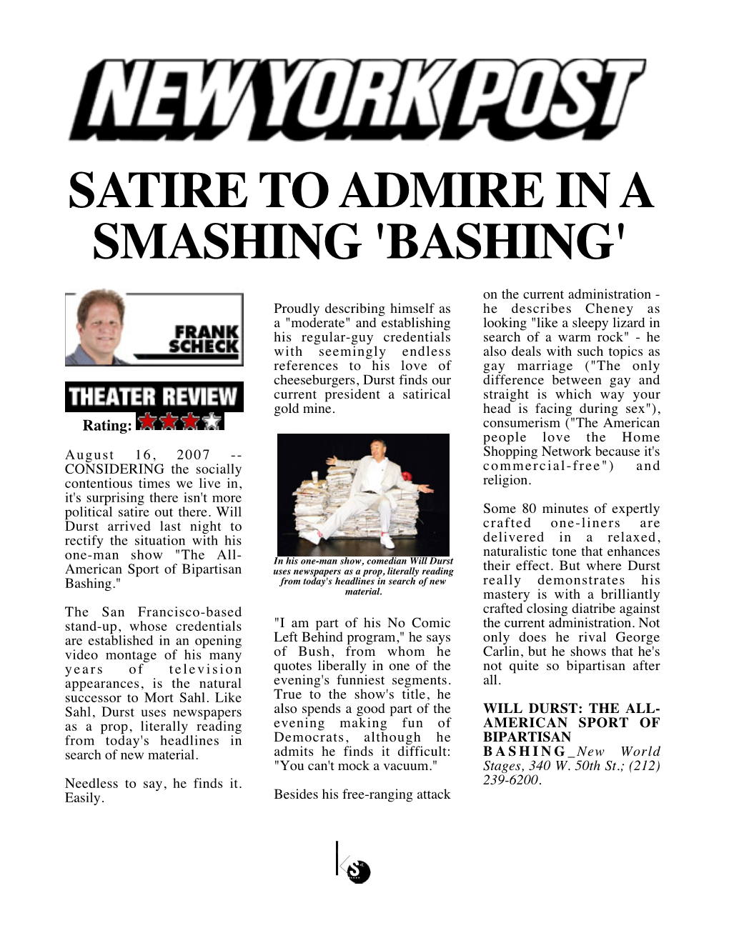 Satire to Admire in a Smashing 'Bashing'