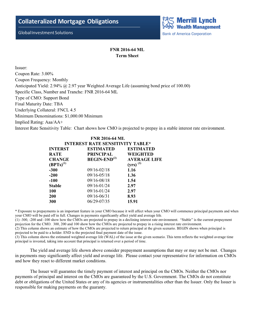 Collateralized Mortgage Obligations