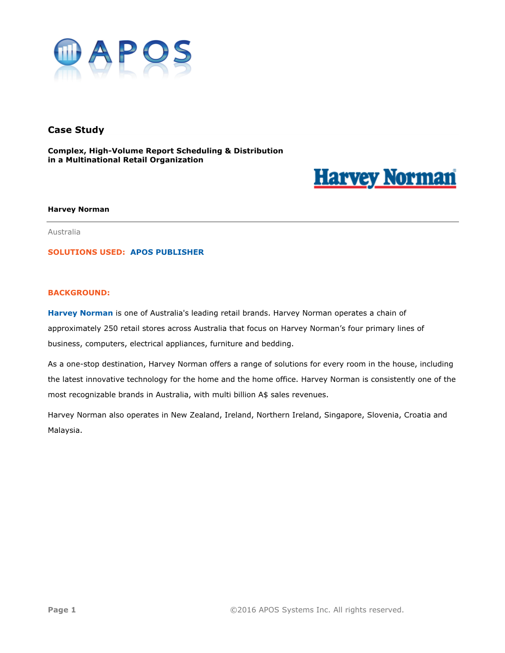 Harvey Norman Case Study