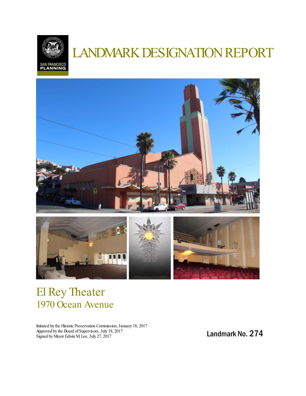 El Rey Theater Landmark Designation Report