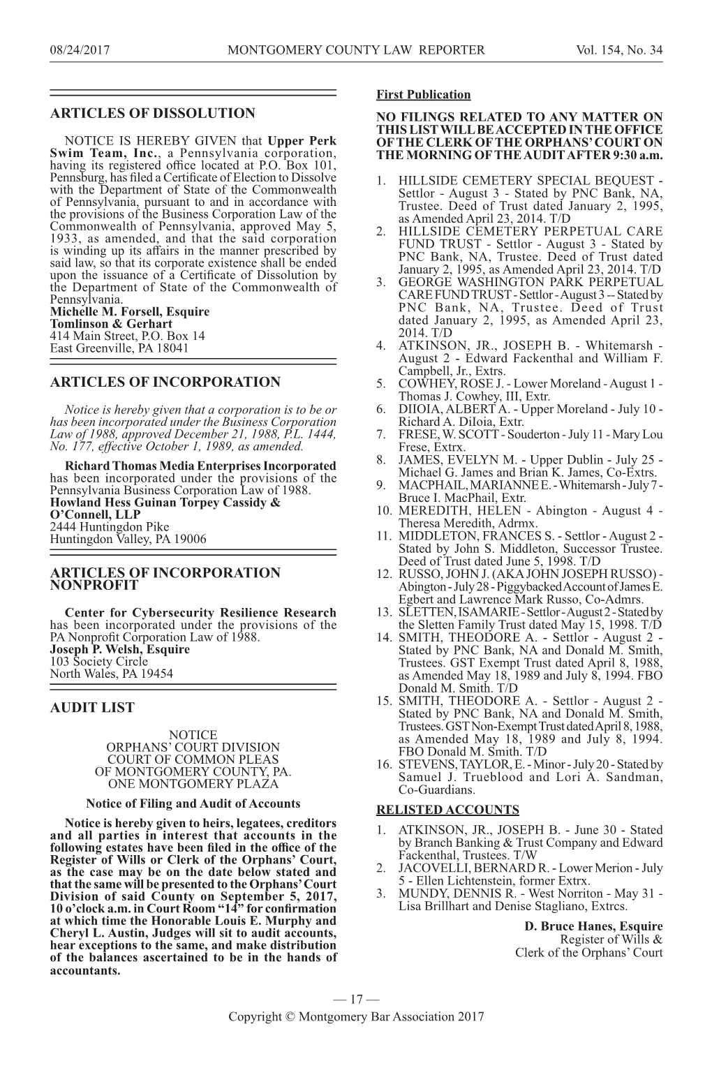 Articles of Dissolution Articles of Incorporation