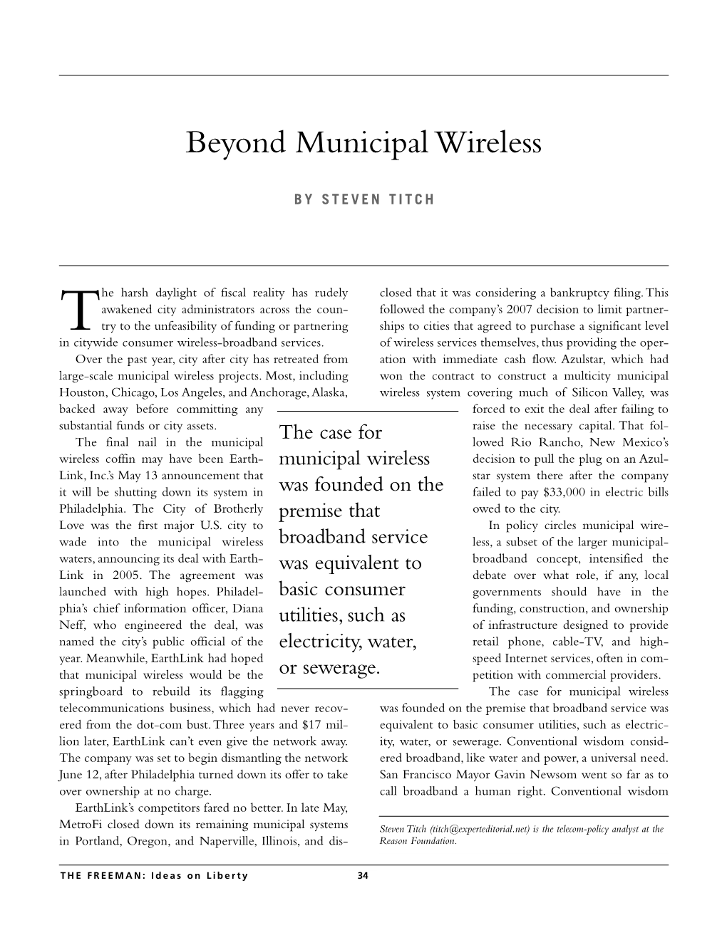 Beyond Municipal Wireless