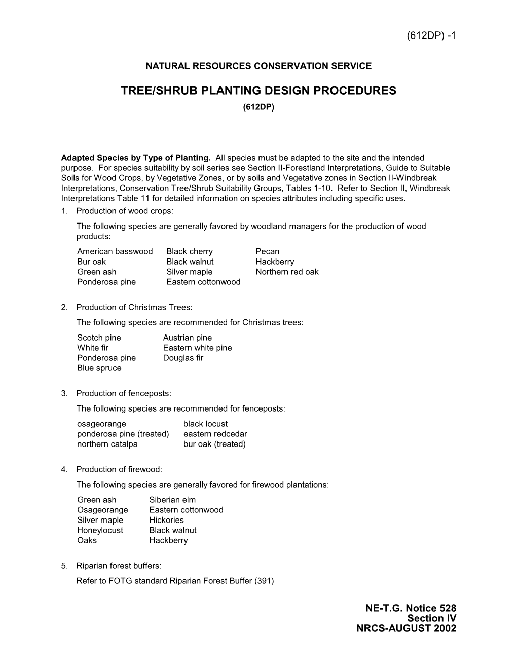 Tree/Shrub Planting Design Procedures (612Dp)