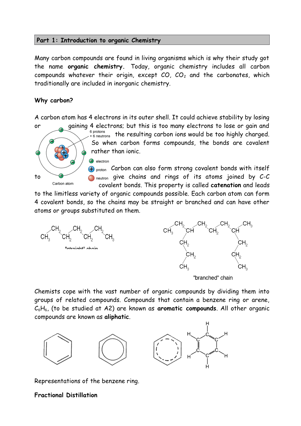 Part 1: Introduction to Organic Chemistry