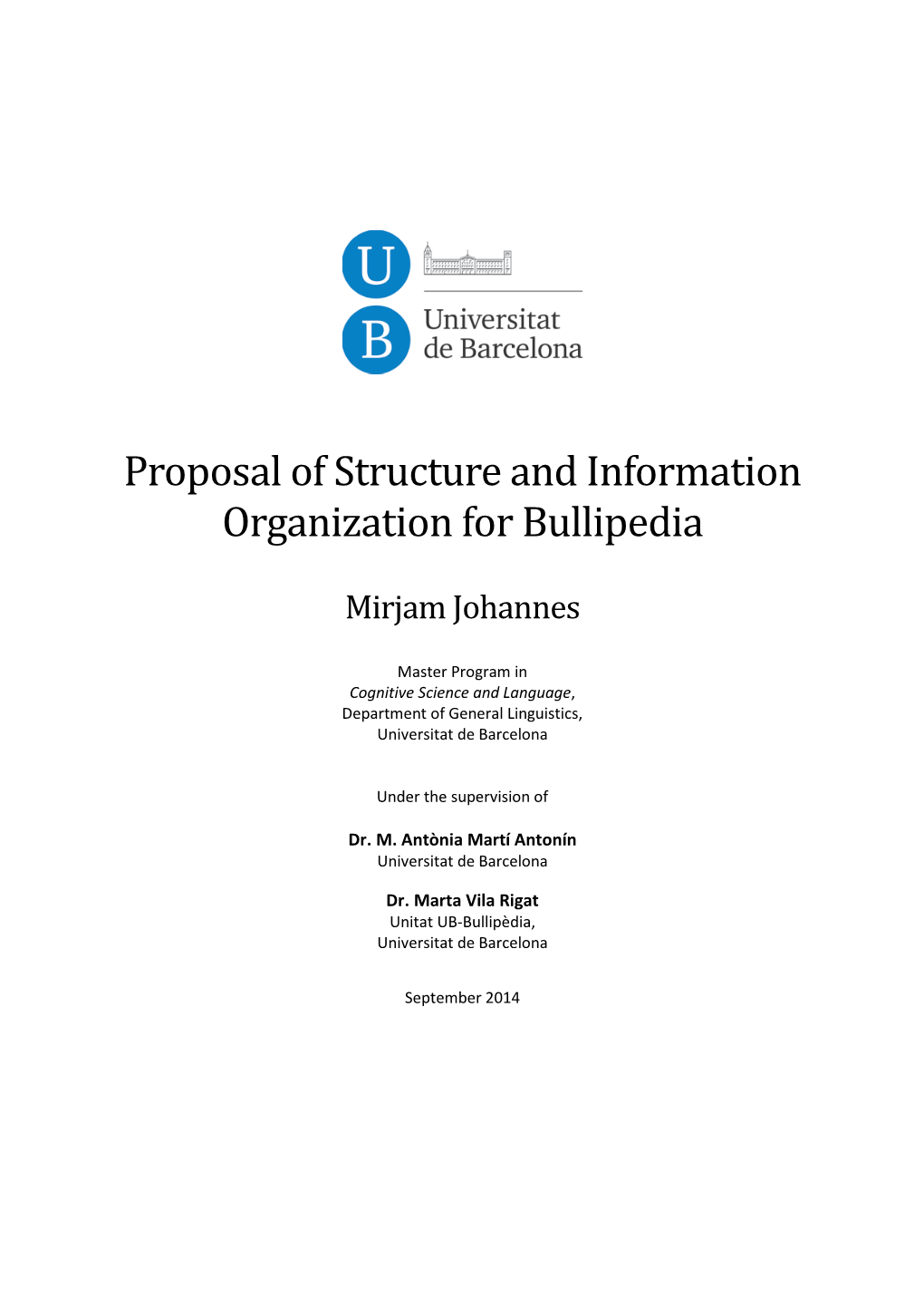 Proposal of Structure and Information Organization for Bullipedia