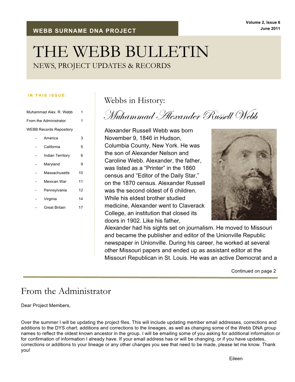 The Webb Bulletin News, Project Updates & Records