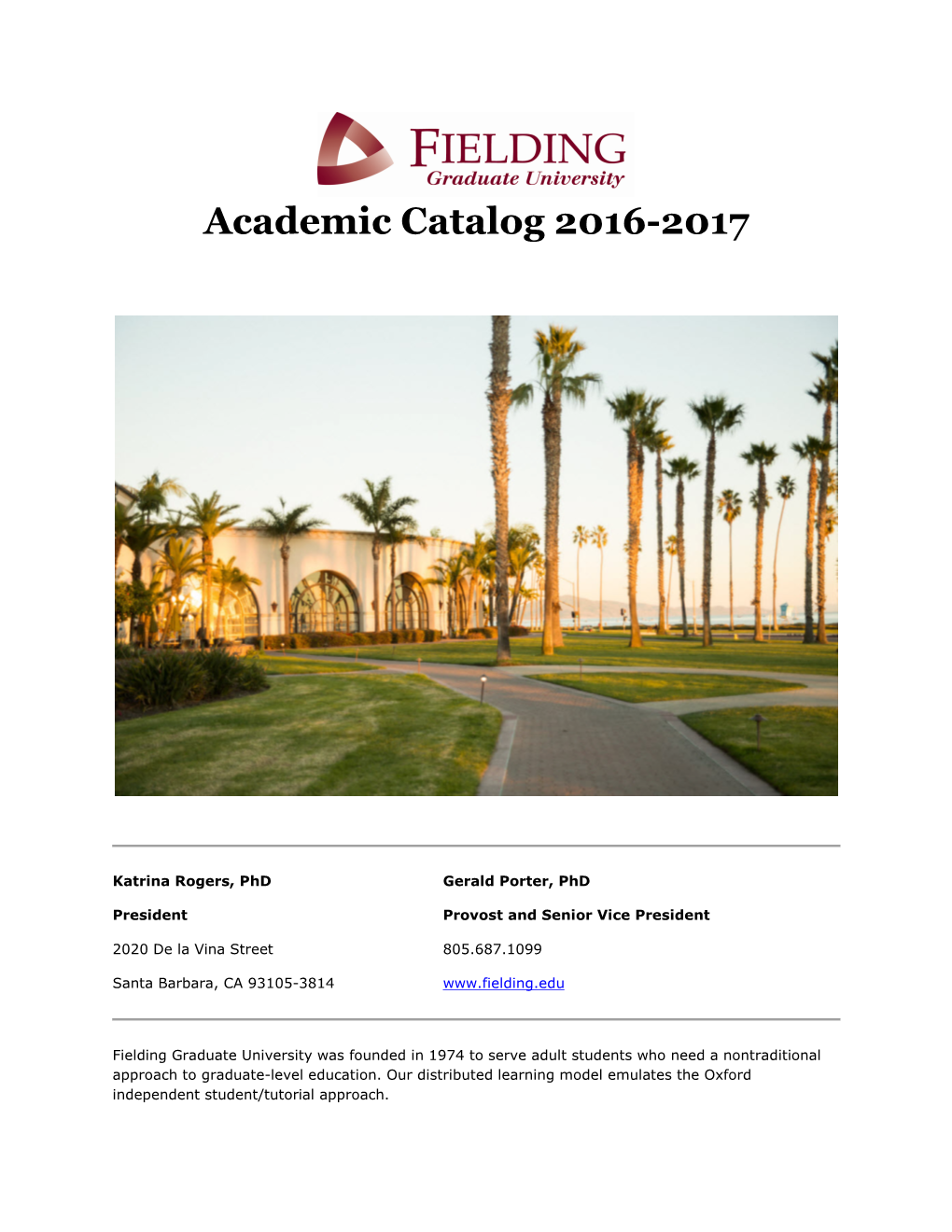 Academic Catalog 2016-2017
