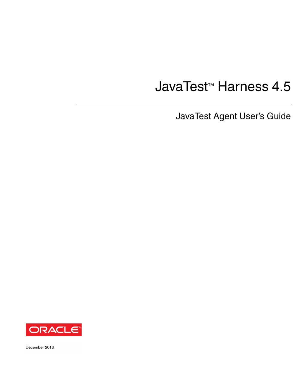 Javatest™ Harness 4.5