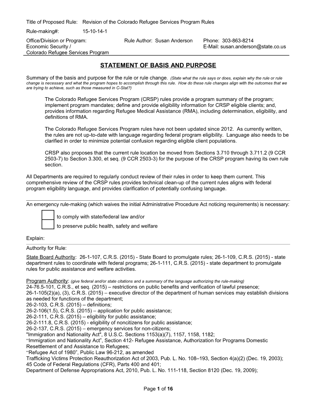 Rule-Making Standards and Procedures s12