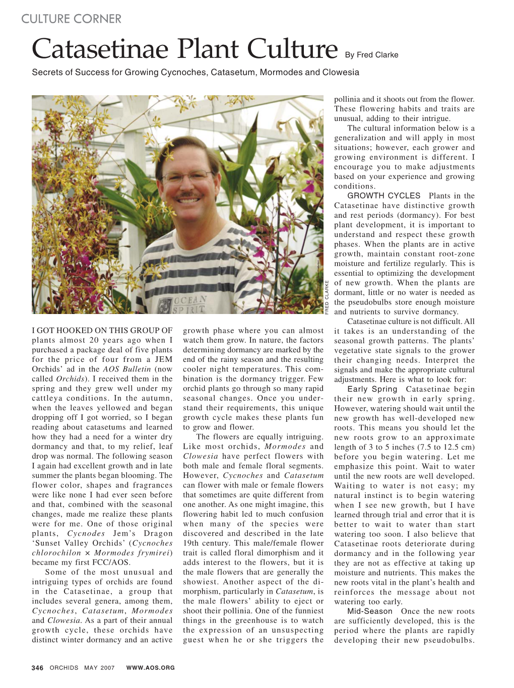 Catasetinae Plant Culture by Fred Clarke Secrets of Success for Growing Cycnoches, Catasetum, Mormodes and Clowesia