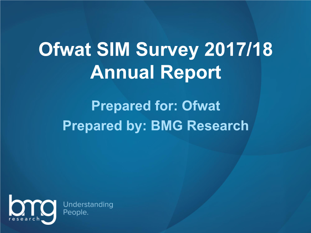 Ofwat SIM Survey 2017/18 Annual Report