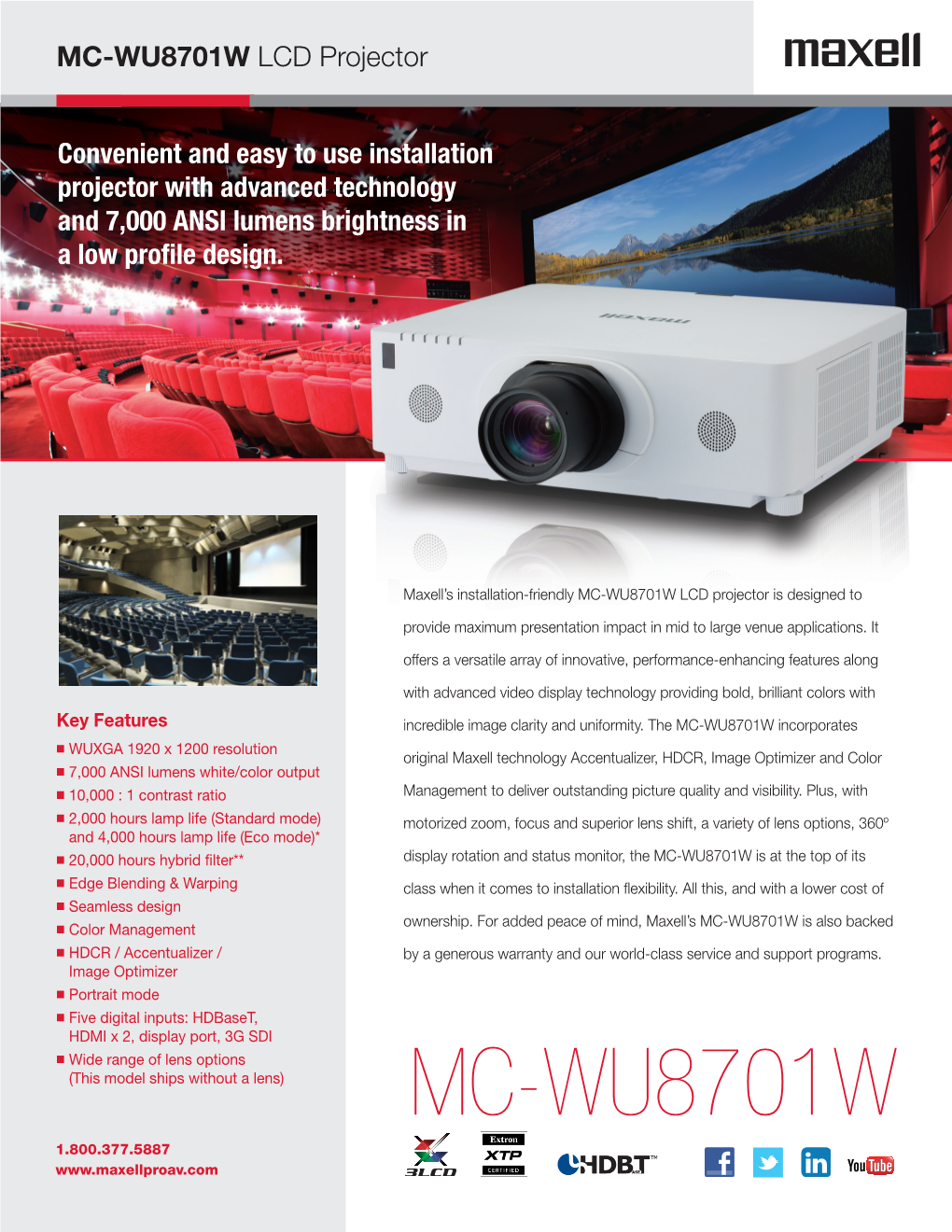 MC-WU8701W LCD Projector