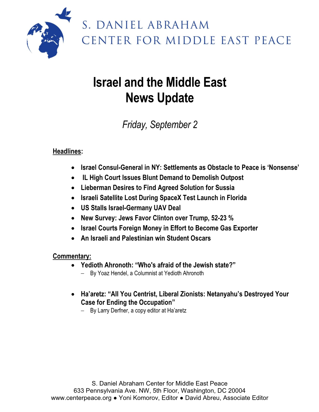 Israel Update