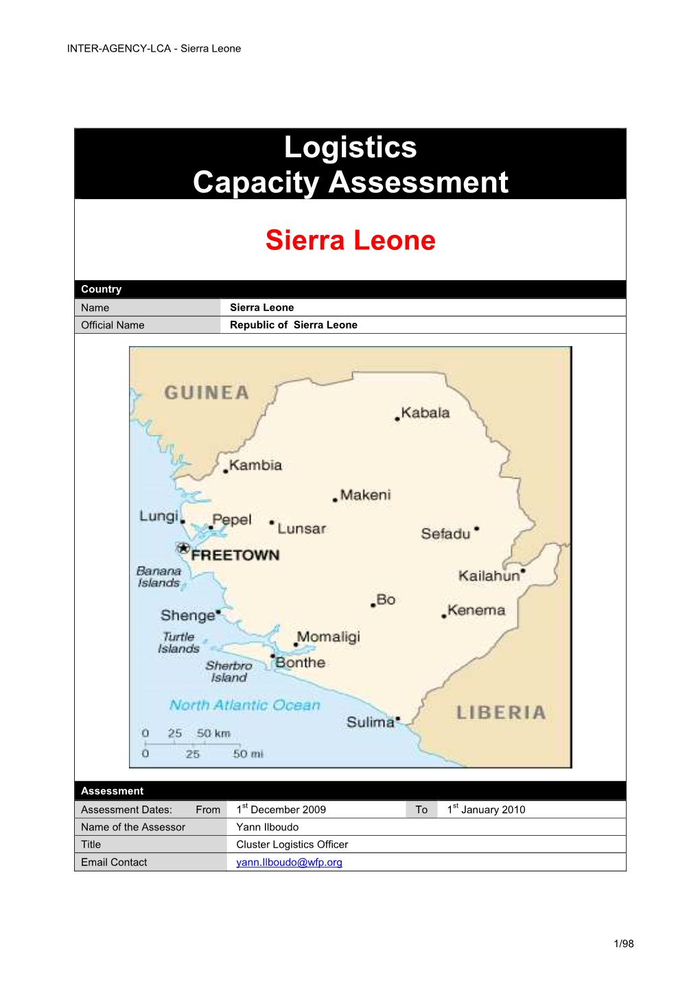 Logistics Capacity Assessment